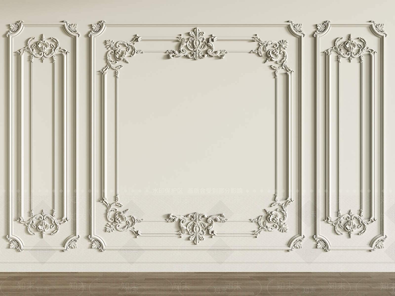 法式雕花护墙板3D模型下载【ID:1154009852】