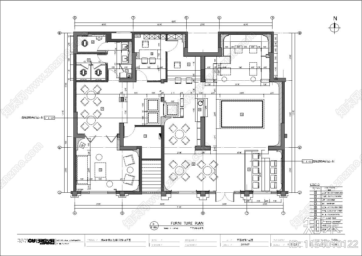 售楼中心室内cad施工图下载【ID:1154010122】