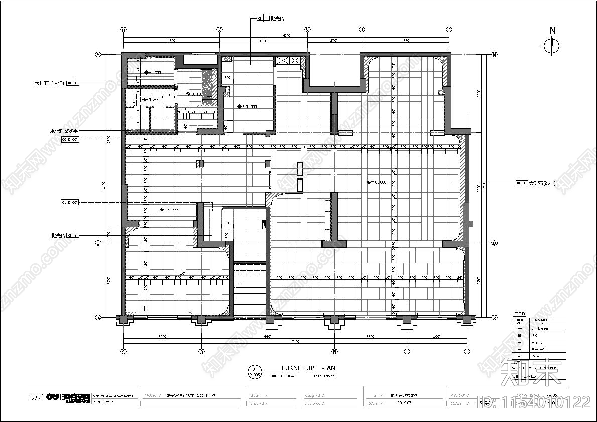 售楼中心室内cad施工图下载【ID:1154010122】