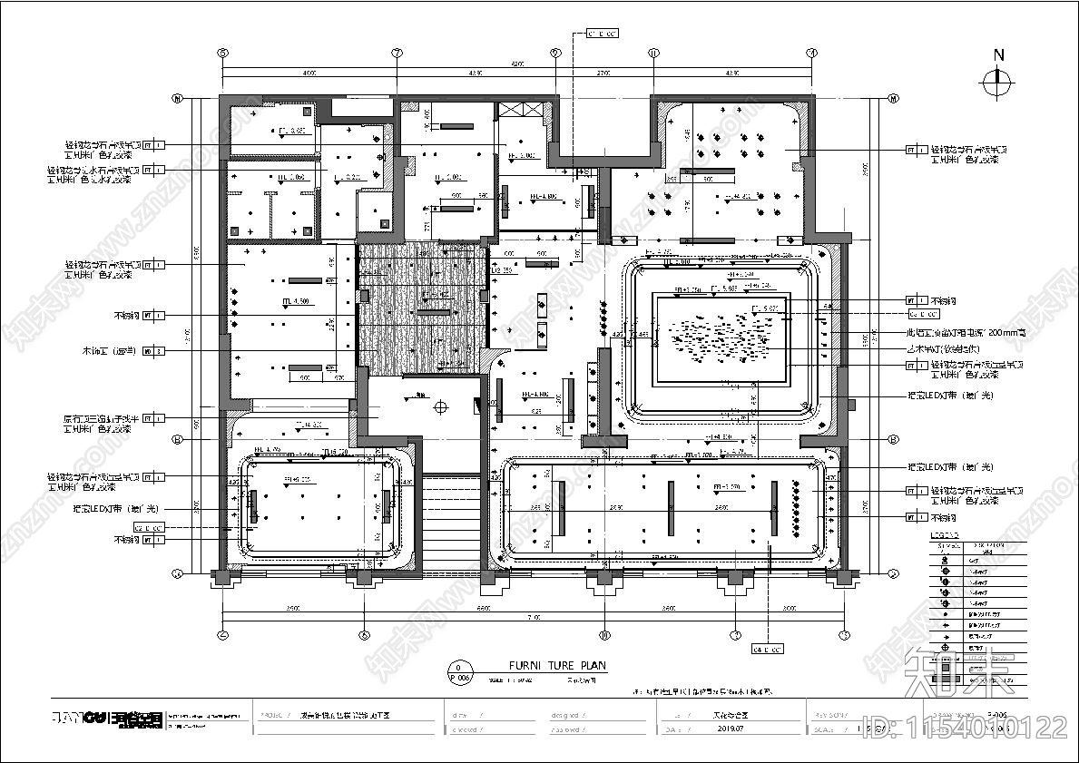 售楼中心室内cad施工图下载【ID:1154010122】