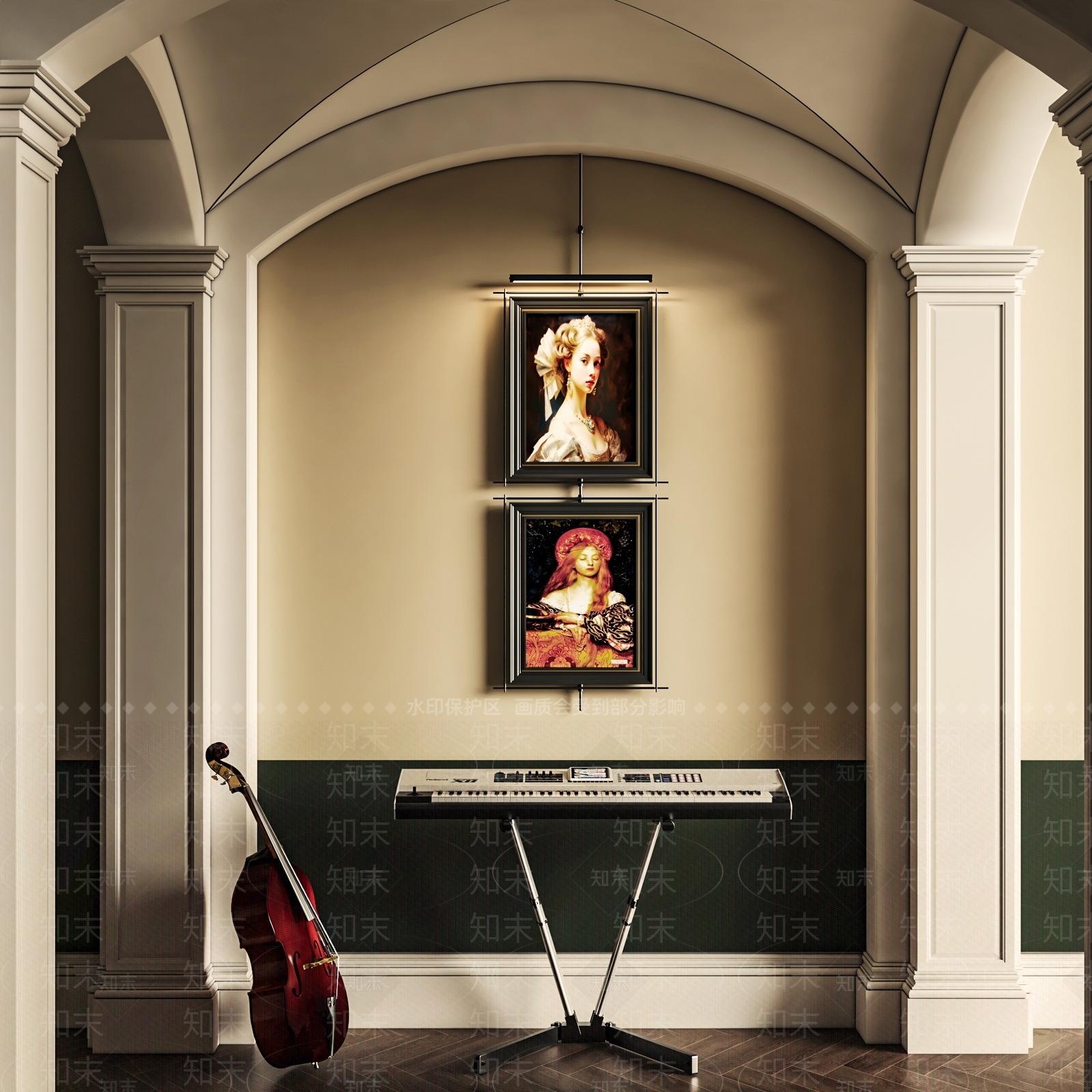 美式人物装饰画SU模型下载【ID:1154012203】