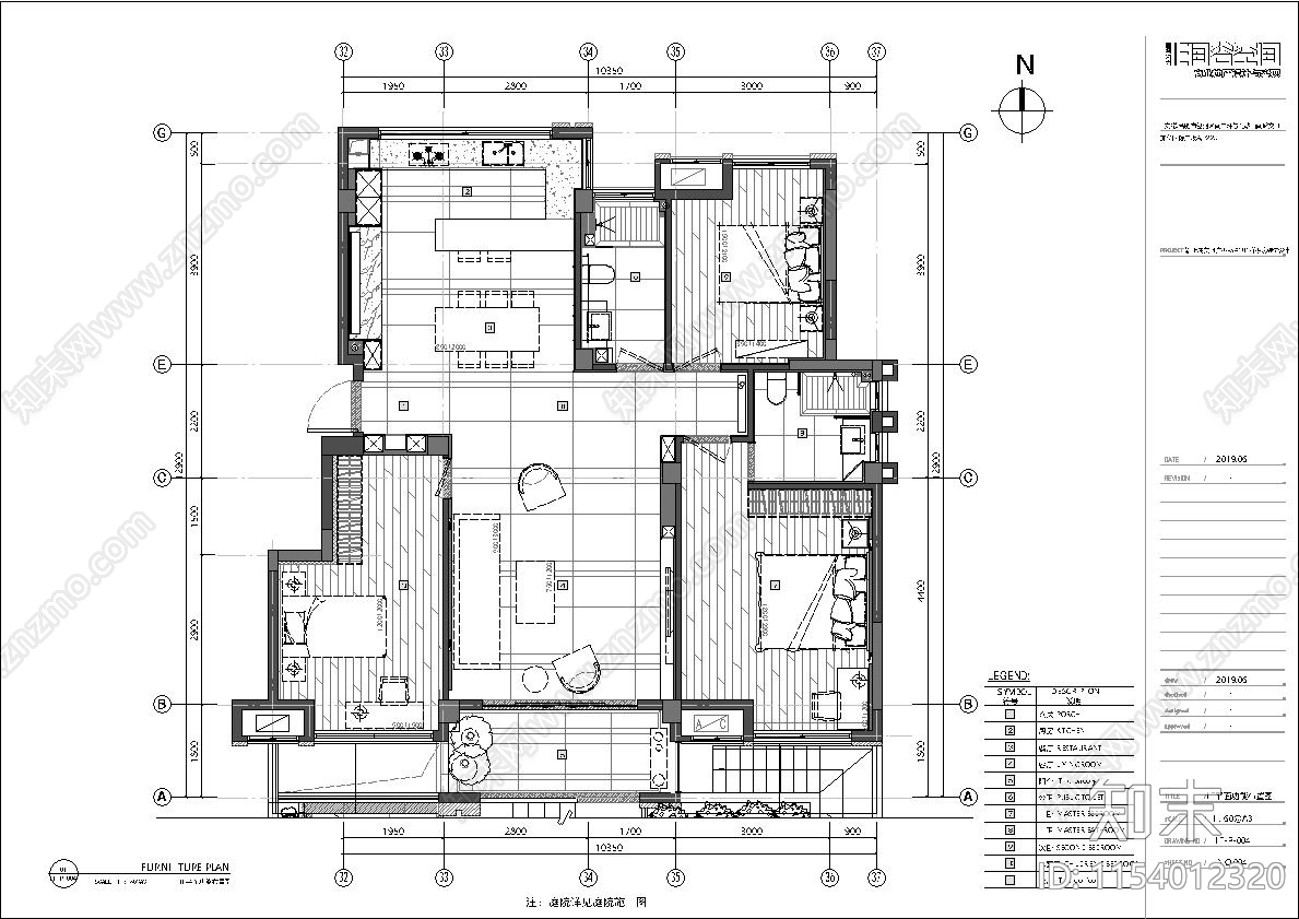 某小区室内设计cad施工图下载【ID:1154012320】