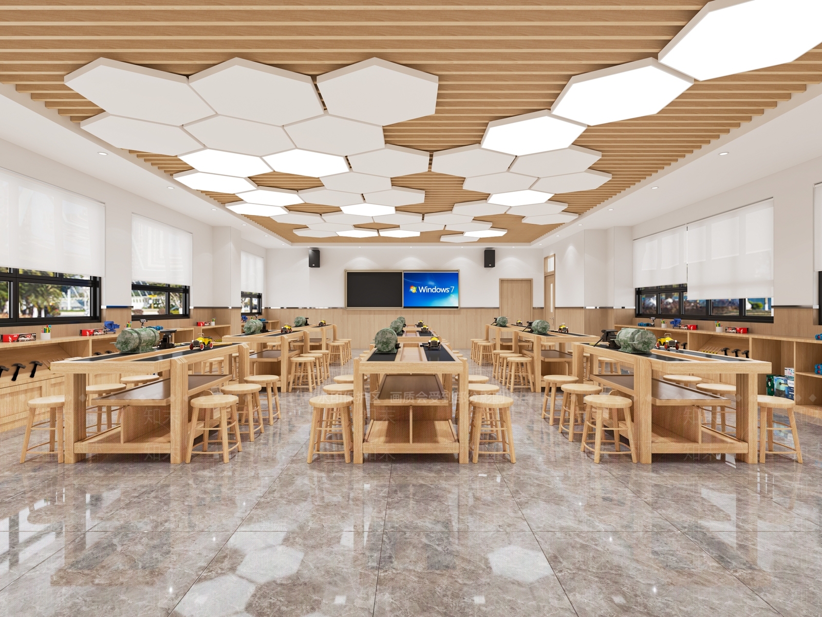 现代学校劳动教室3D模型下载【ID:1154013789】