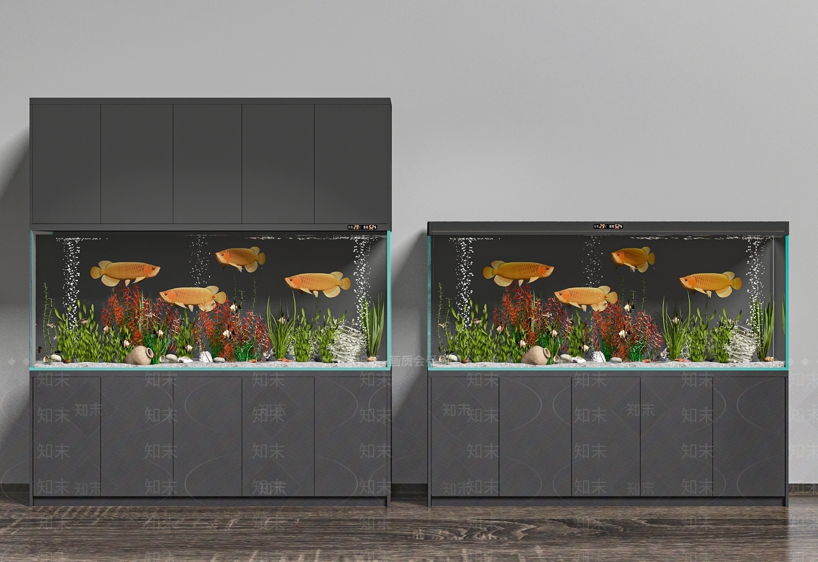 现代鱼缸水族3D模型下载【ID:1154020158】