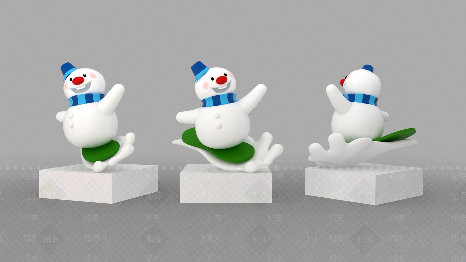 现代卡通雪人3D模型下载【ID:1154022076】