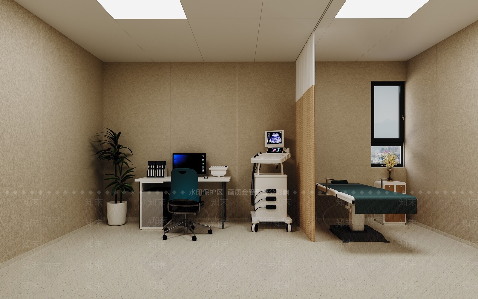 现代医院B超室3D模型下载【ID:1154024462】