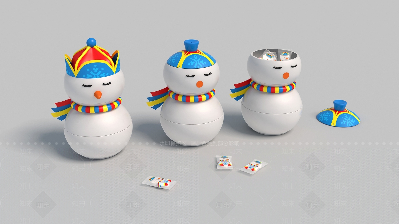 雪人酸奶糖果3D模型下载【ID:1154024622】