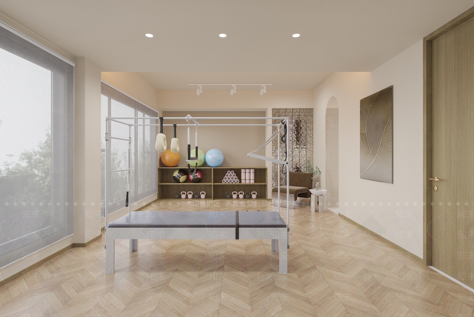 现代瑜伽馆3D模型下载【ID:1154028944】
