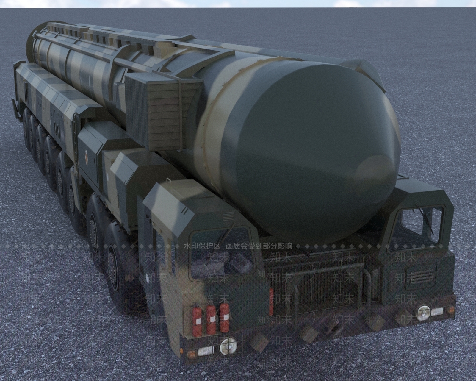 洲际导弹车3D模型下载【ID:1154032023】