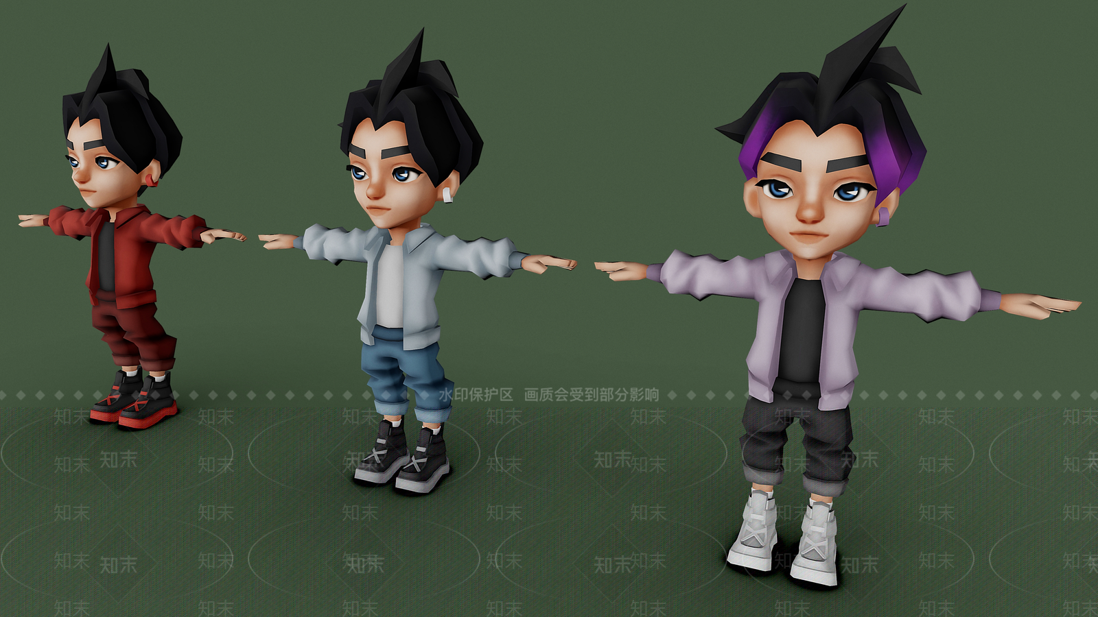 卡通男孩3D模型下载【ID:1154032814】