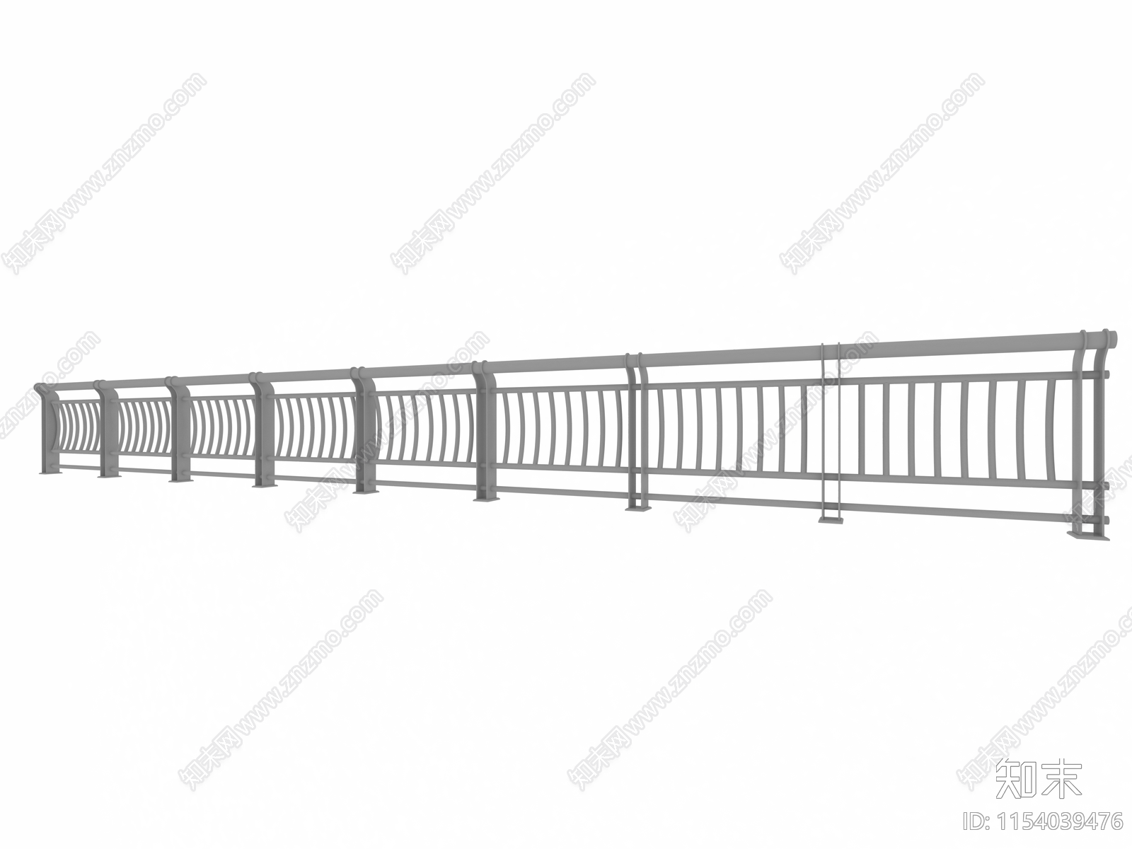 现代不锈钢护栏3D模型下载【ID:1154039476】