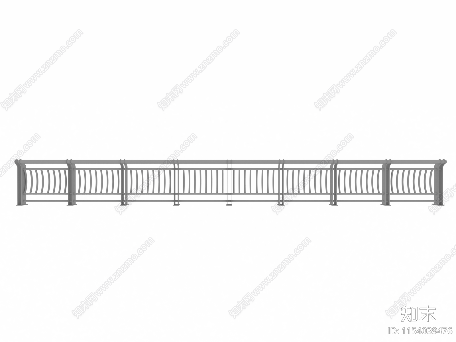 现代不锈钢护栏3D模型下载【ID:1154039476】