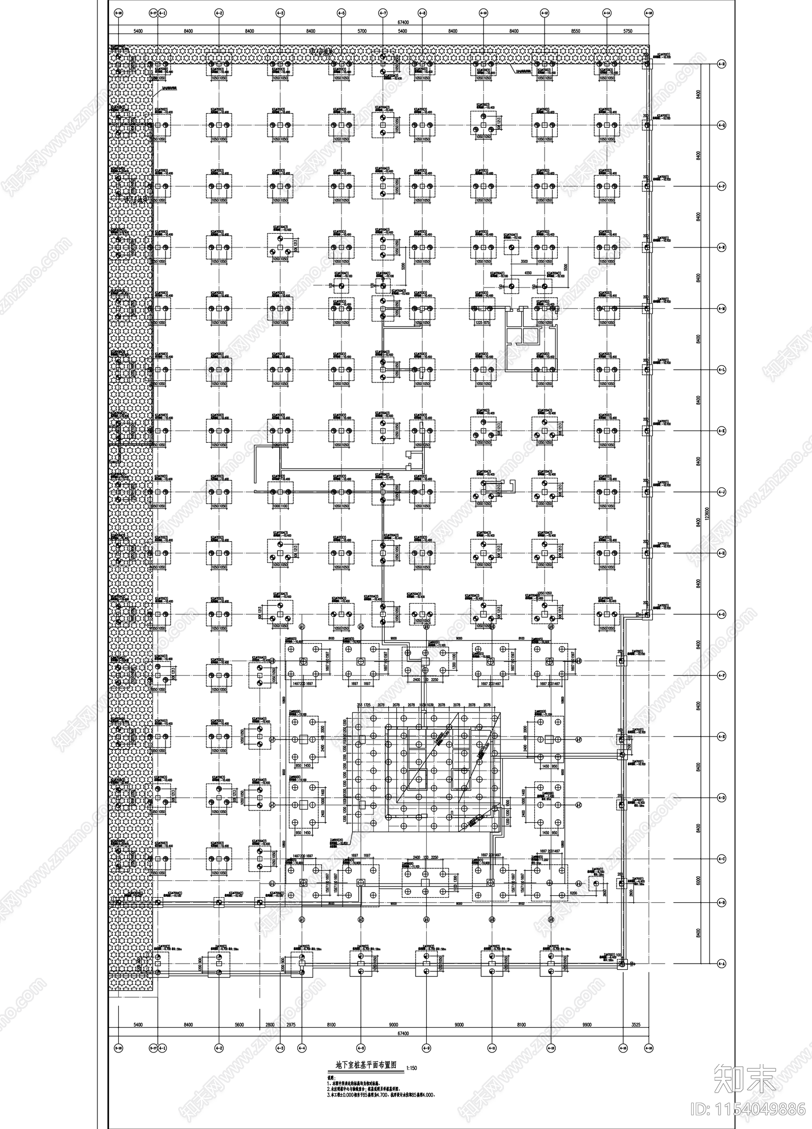22层框架核心筒总部大楼项目cad施工图下载【ID:1154049886】