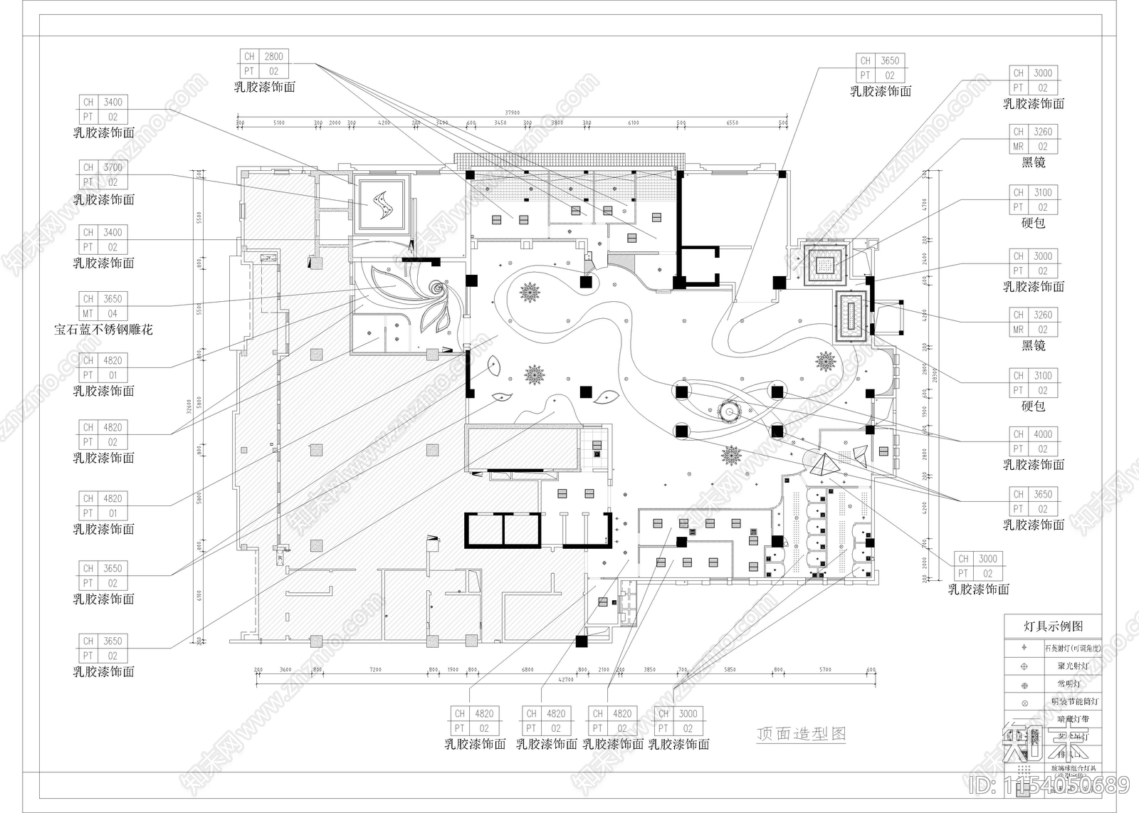 1350㎡cad施工图下载【ID:1154050689】