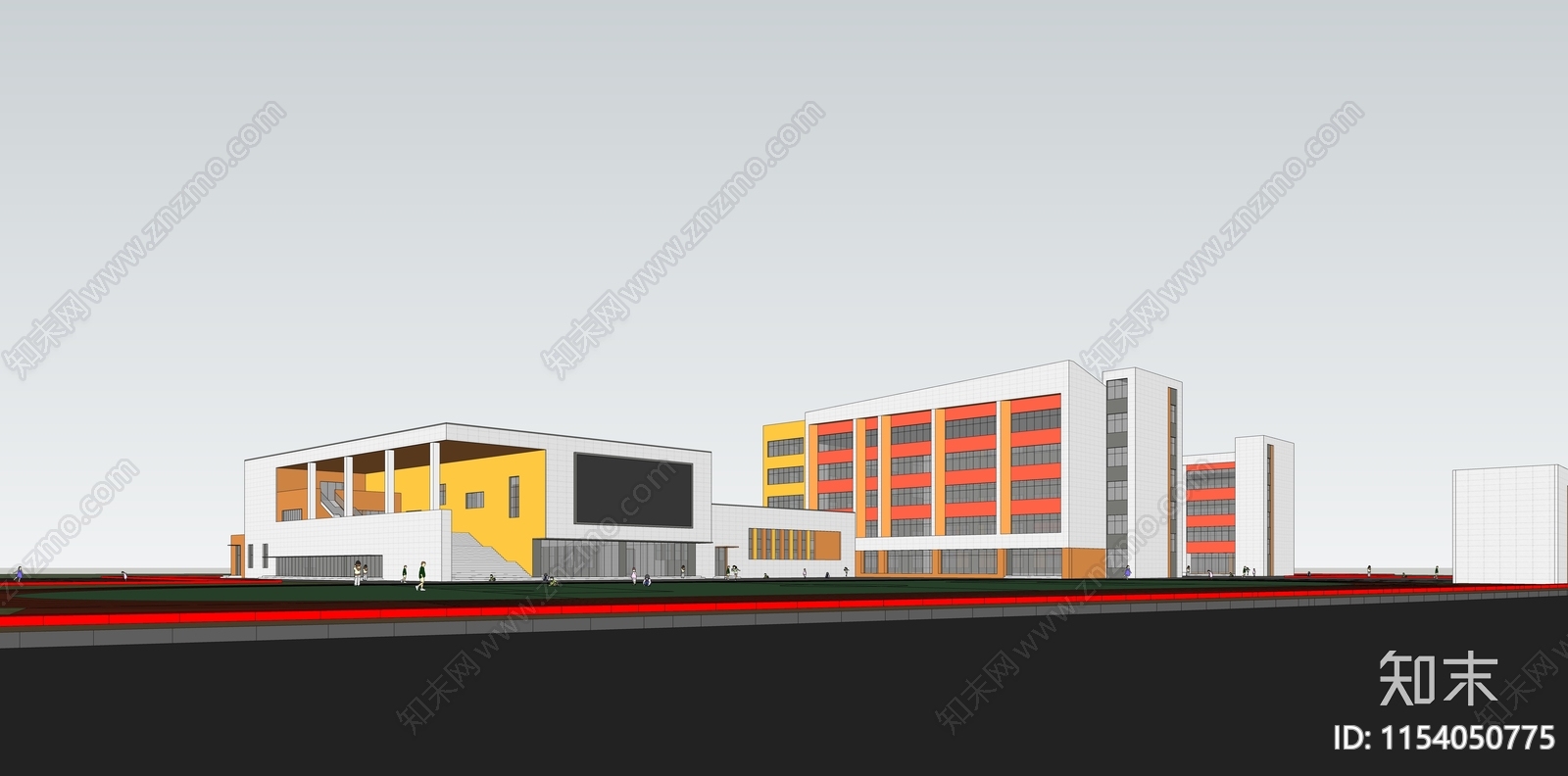 现代小学SU模型下载【ID:1154050775】