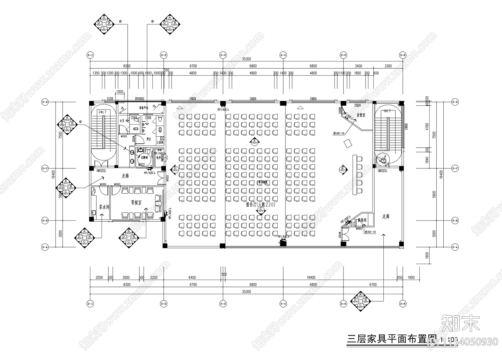 文化展览创意交流中心cad施工图下载【ID:1154050930】