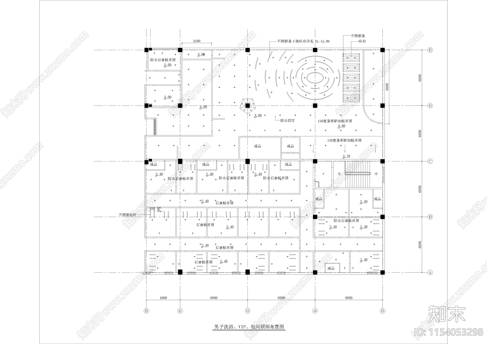 1510㎡汤泉cad施工图下载【ID:1154053298】