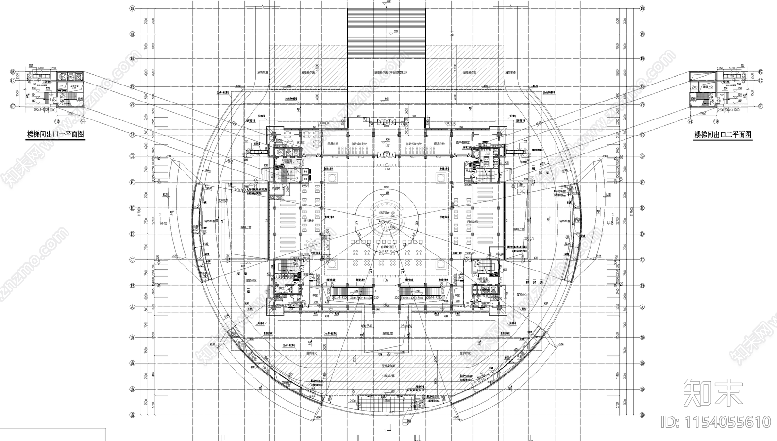 大学图书馆cad施工图下载【ID:1154055610】