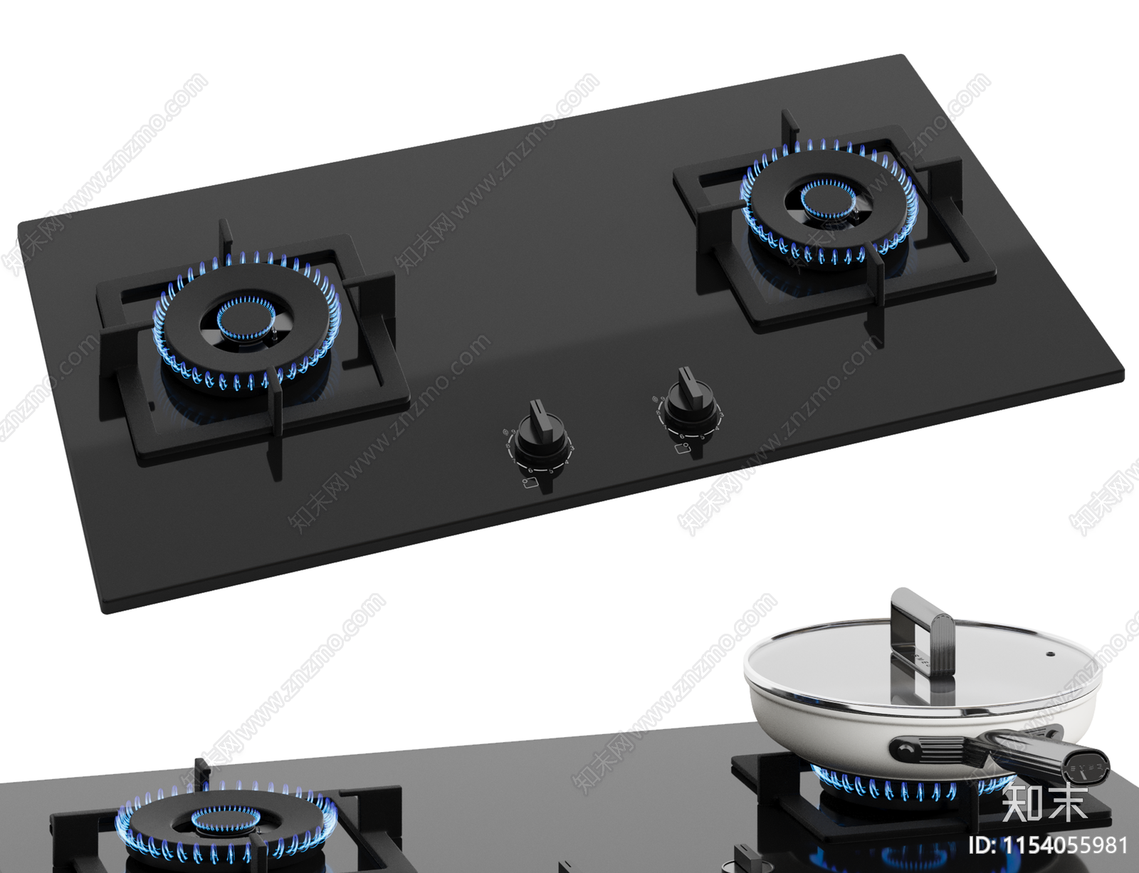 现代燃气灶3D模型下载【ID:1154055981】