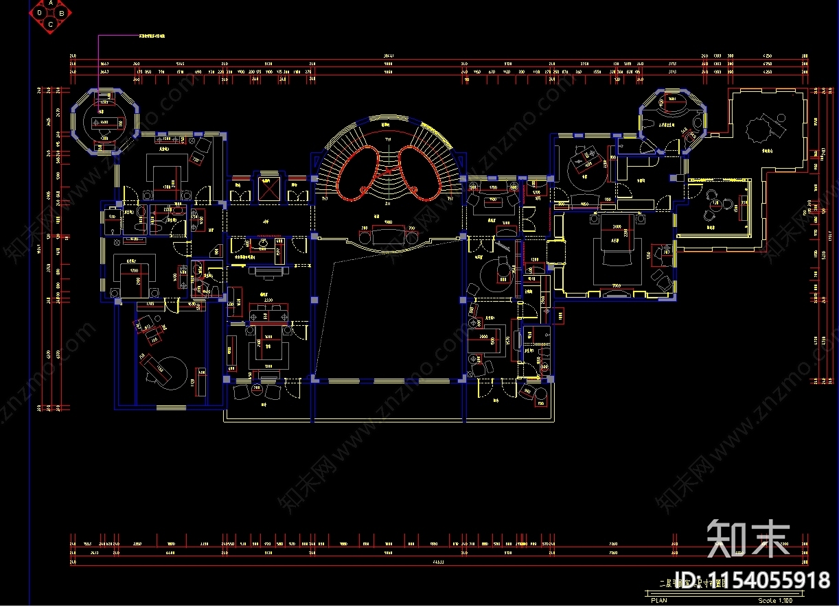 欧式星级豪华会所装cad施工图下载【ID:1154055918】