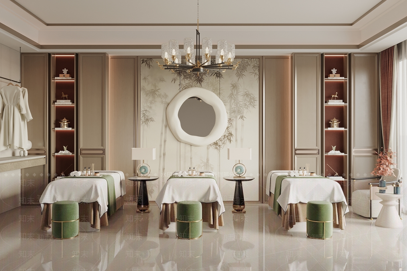 新中式美容SPA包间3D模型下载【ID:1154056505】