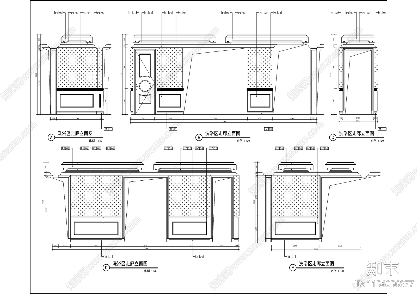 星级会所室内cad施工图下载【ID:1154056877】