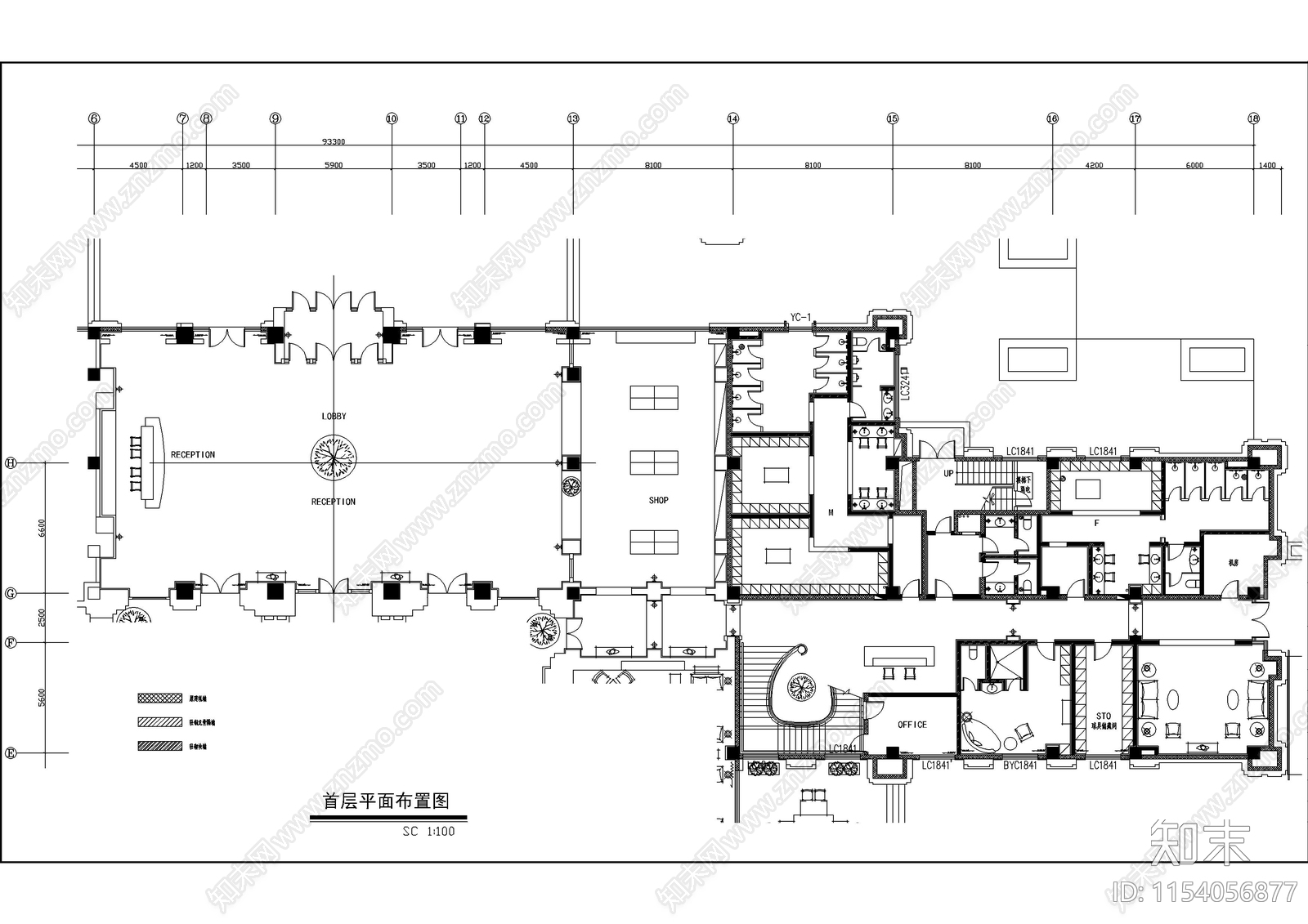 星级会所室内cad施工图下载【ID:1154056877】
