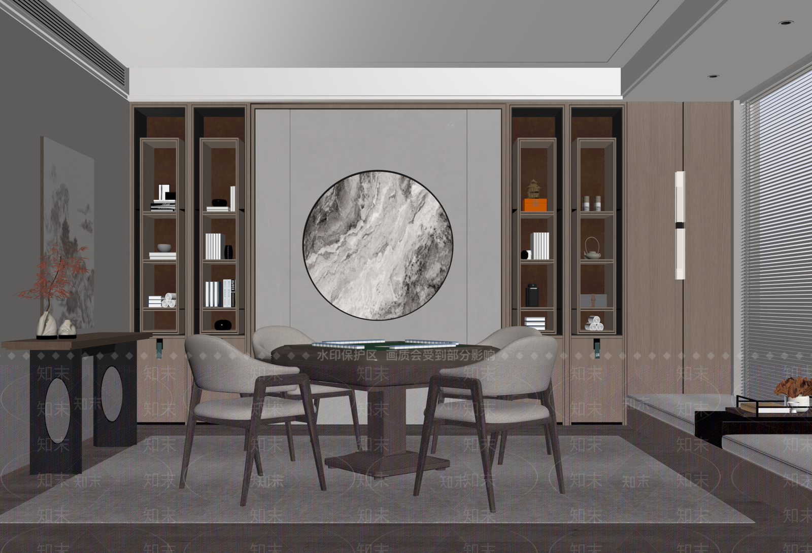 新中式棋牌室SU模型下载【ID:1154067711】