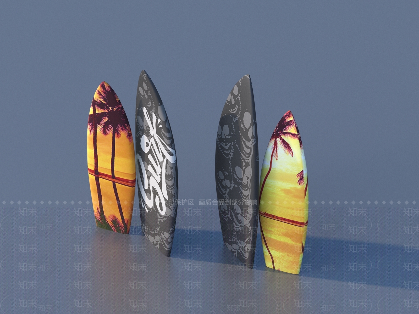 冲浪板3D模型下载【ID:1154069617】