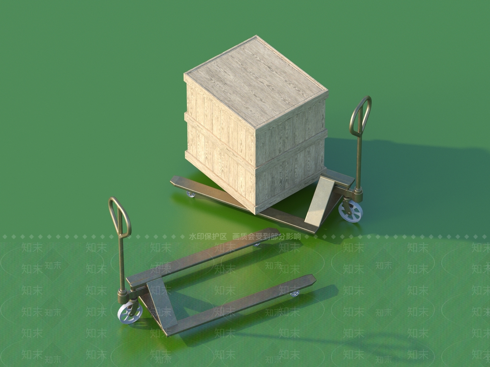 手拖车3D模型下载【ID:1154070249】