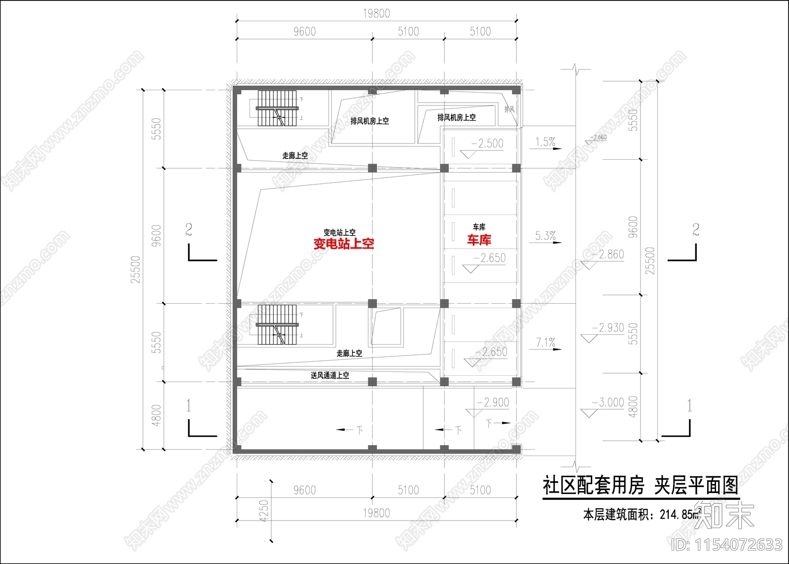 小区社区服务用房cad施工图下载【ID:1154072633】