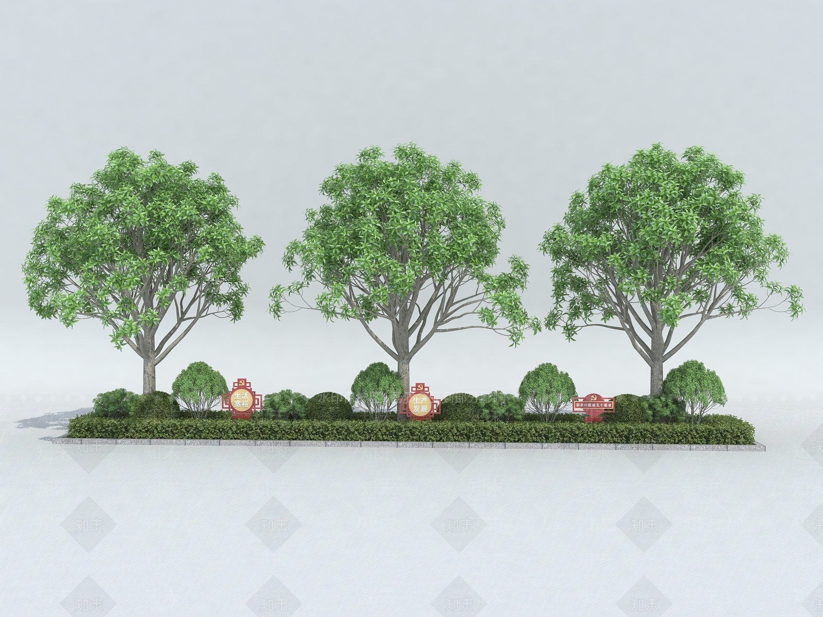 乔木树池3D模型下载【ID:1154077866】