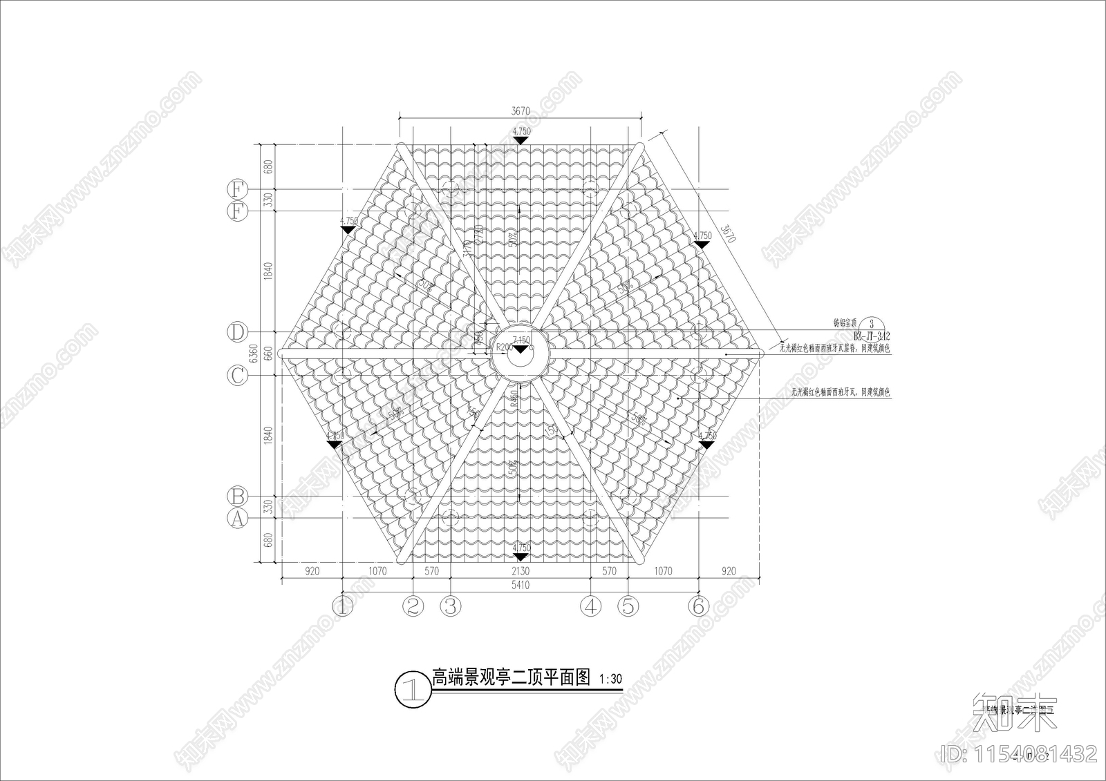 景亭详图cad施工图下载【ID:1154081432】
