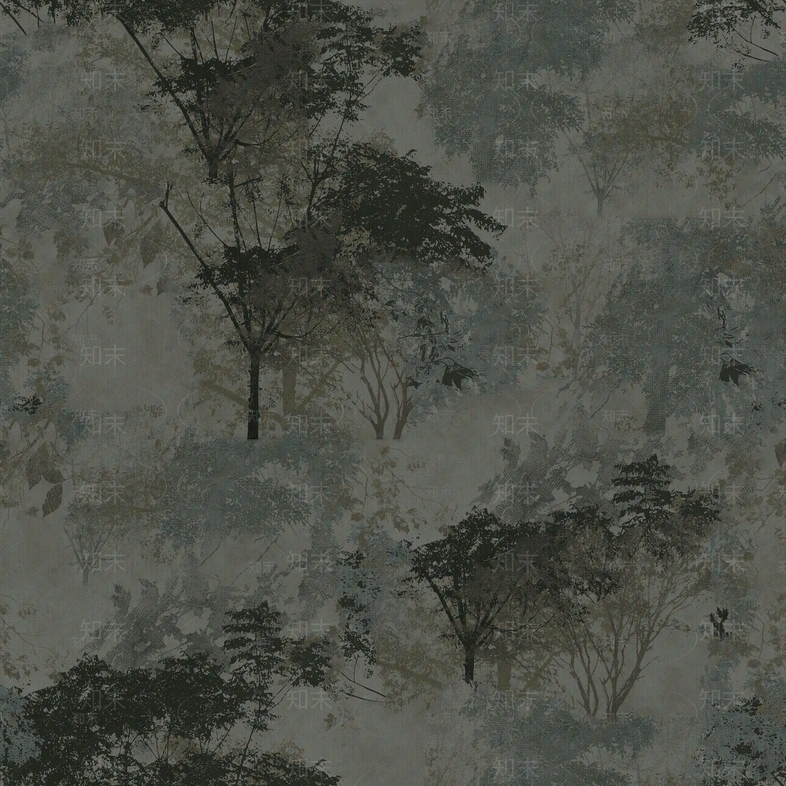 树木无缝背景墙布贴图下载【ID:1154085538】