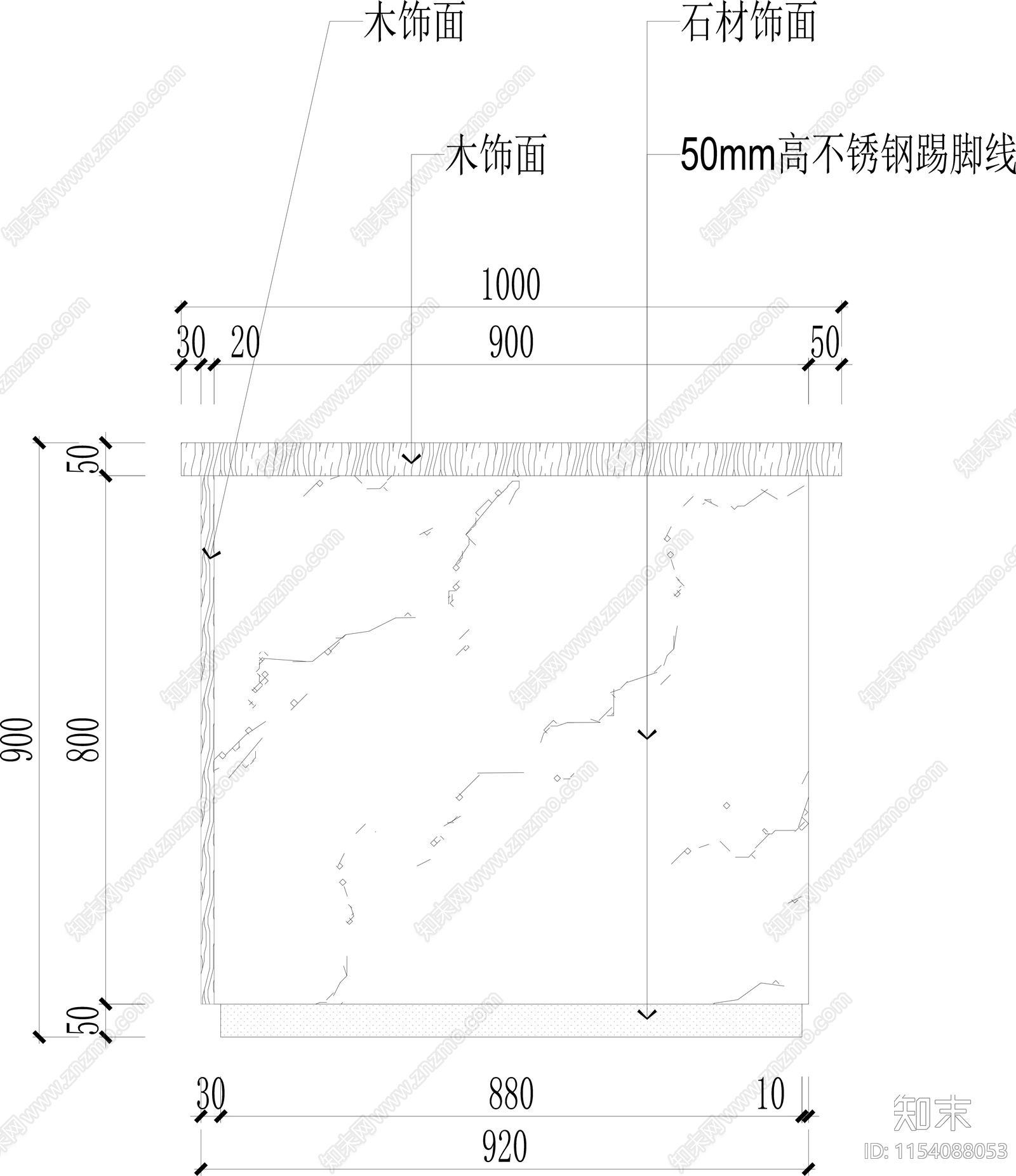 接待台cad施工图下载【ID:1154088053】