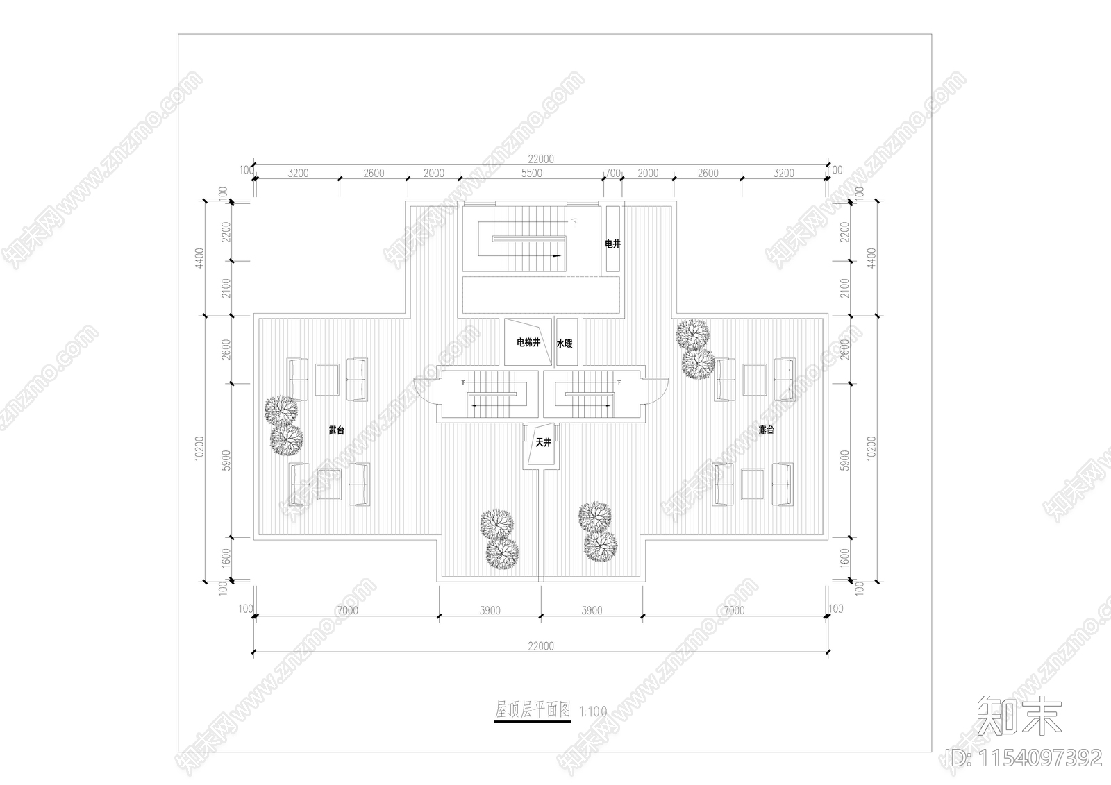 基准方中叠拼户型库cad施工图下载【ID:1154097392】