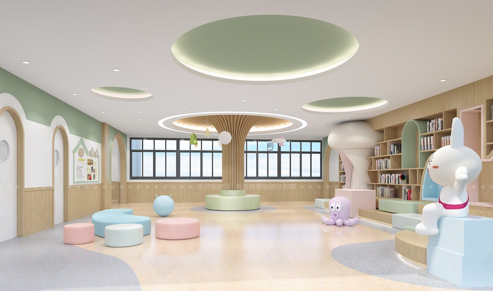 现代幼儿园大厅3D模型下载【ID:1154098152】