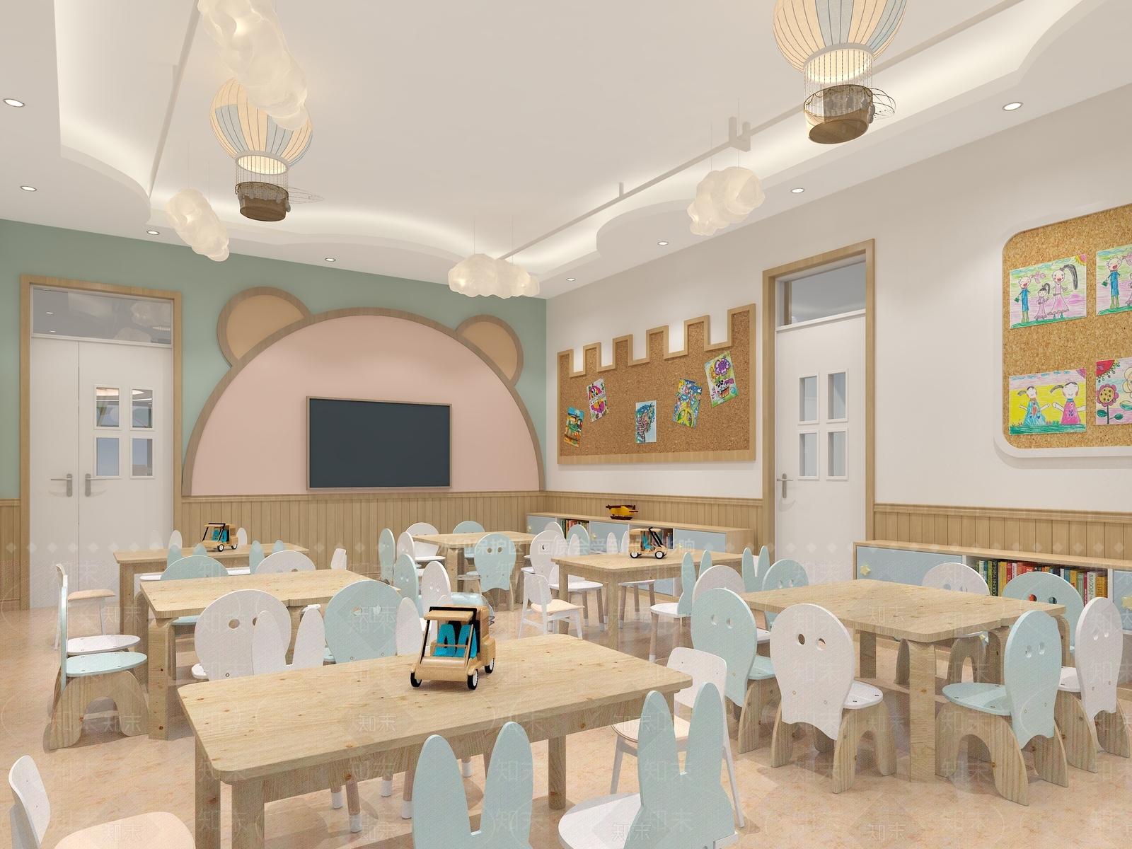 现代幼儿园大厅3D模型下载【ID:1154098152】