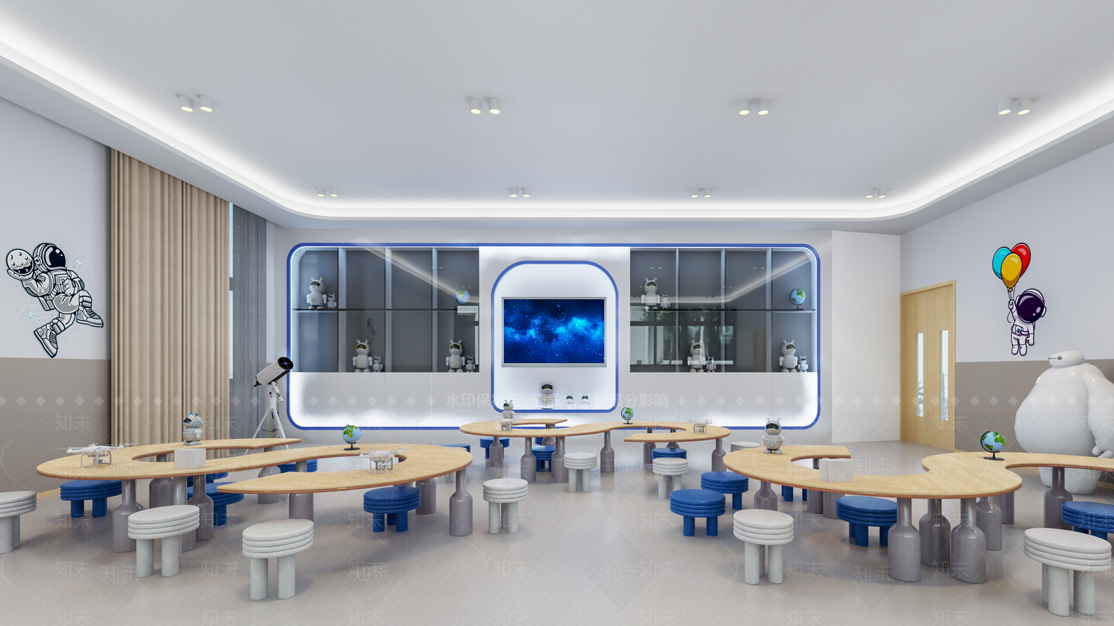 现代科学教室SU模型下载【ID:1154098453】