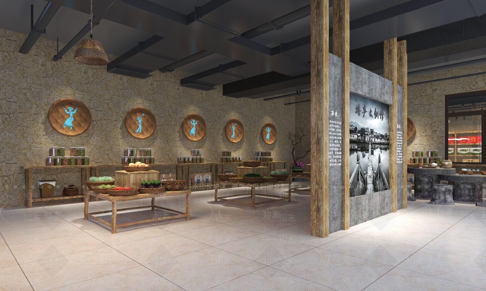 新中式民俗文化土特产店铺3D模型下载【ID:1154099269】