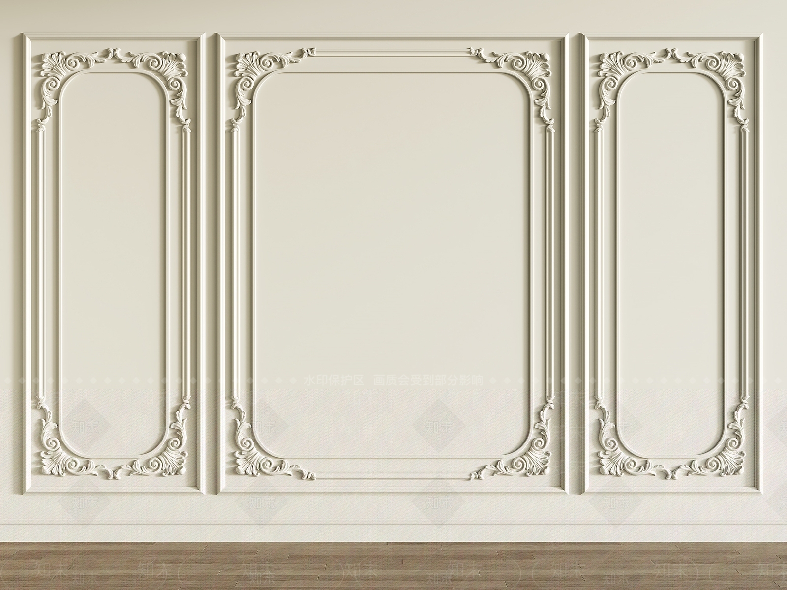 法式雕花护墙板3D模型下载【ID:1154102022】