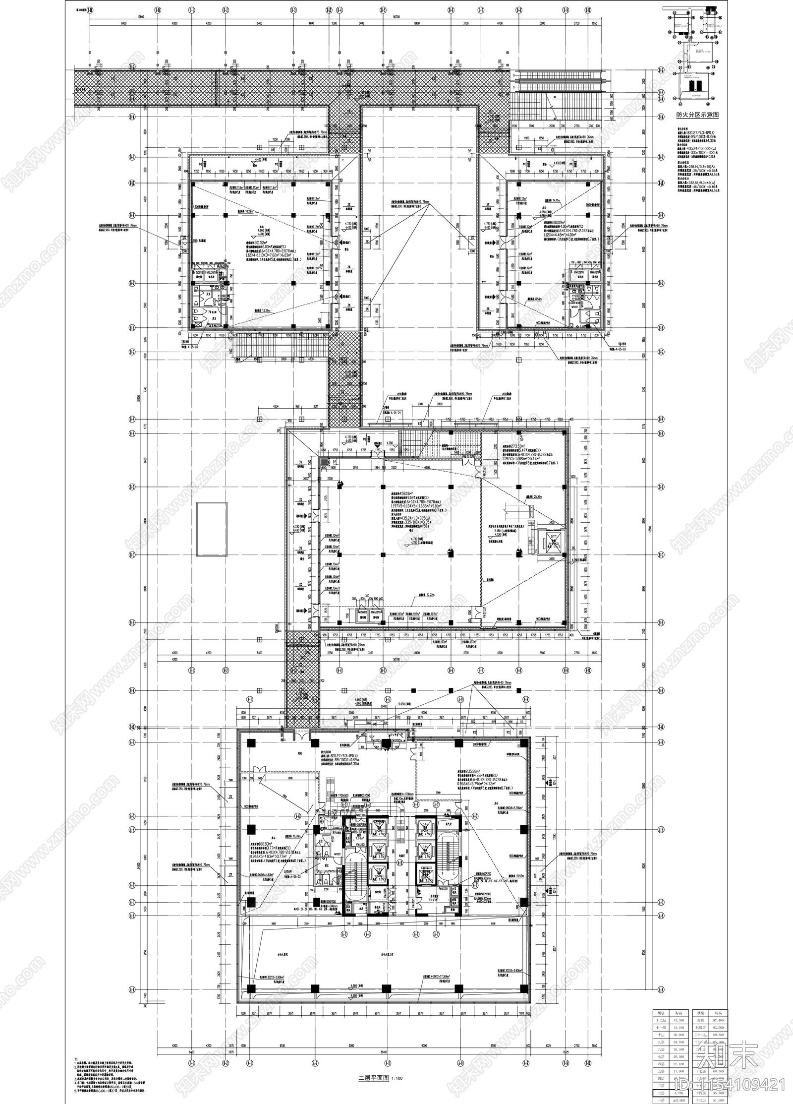 滨江总部大楼cad施工图下载【ID:1154109421】