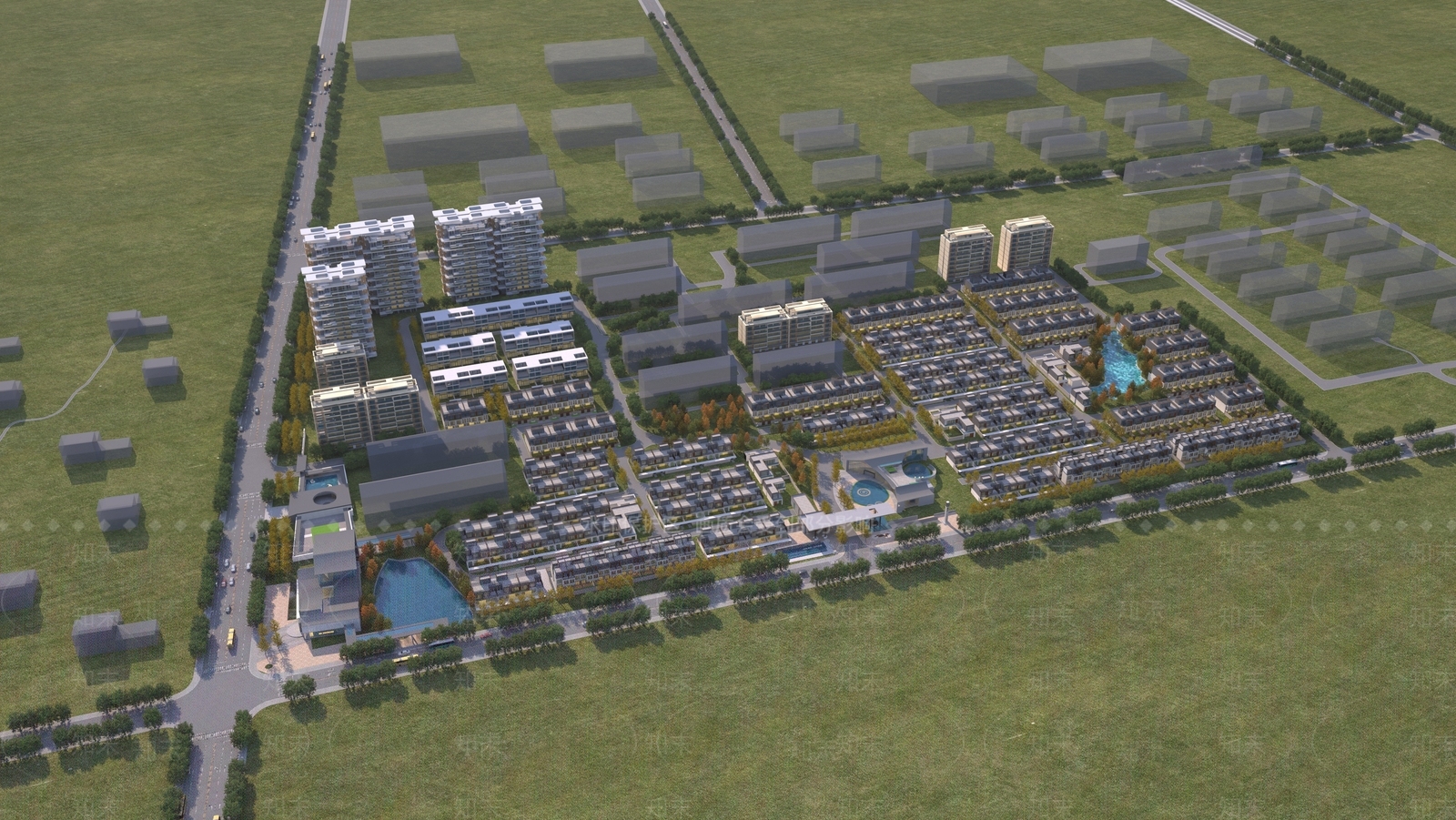 现代高层住宅3D模型下载【ID:1154111212】