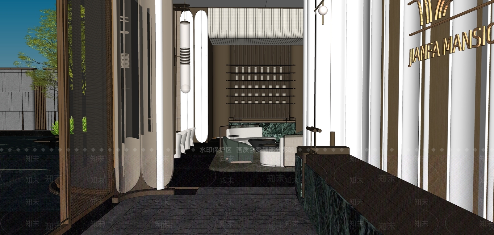 现代售楼处SU模型下载【ID:1154156174】