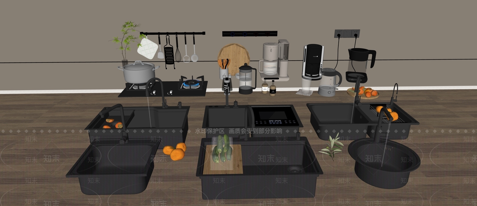 现代水槽SU模型下载【ID:1154114430】