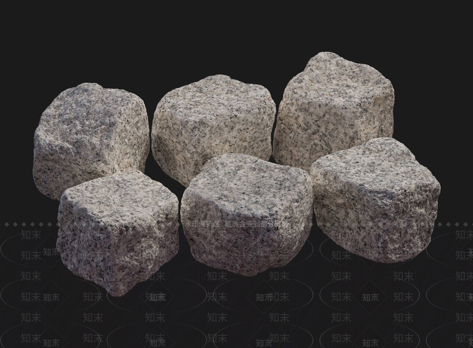 现代景观石组合3D模型下载【ID:1154116109】