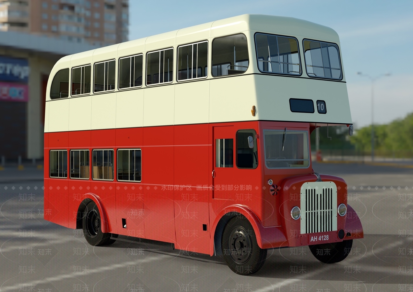 双层公共汽车SU模型下载【ID:1154116276】
