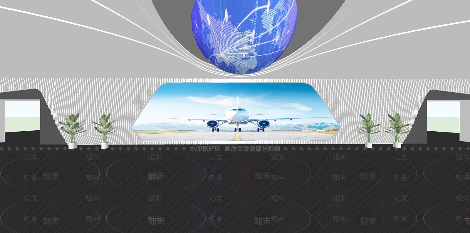 现代科技展厅序厅SU模型下载【ID:1154117968】