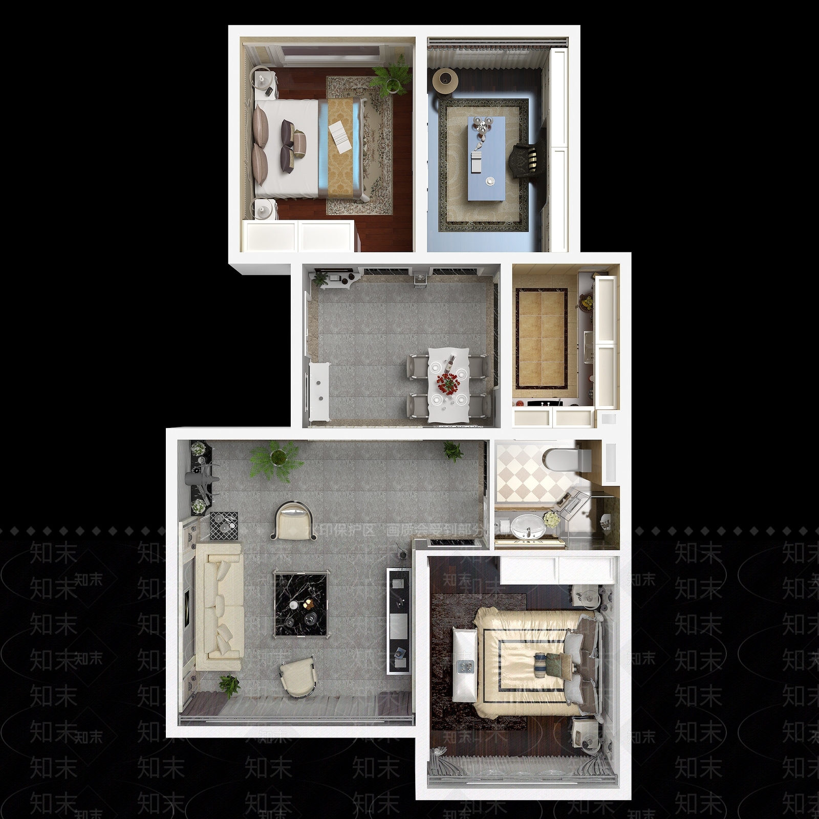 现代家居卧室3D模型下载【ID:1154118949】