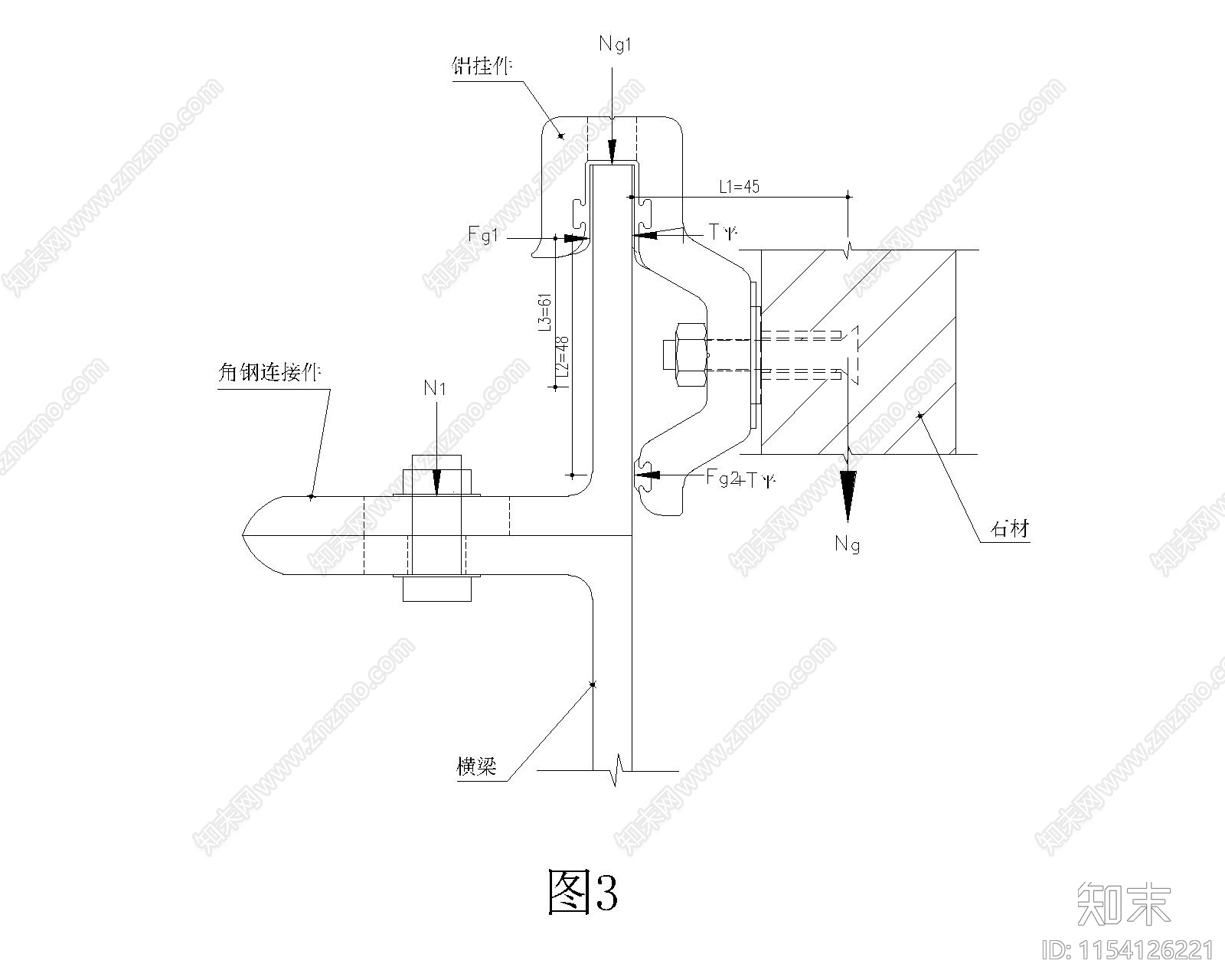 干挂石材幕墙施工图下载【ID:1154126221】